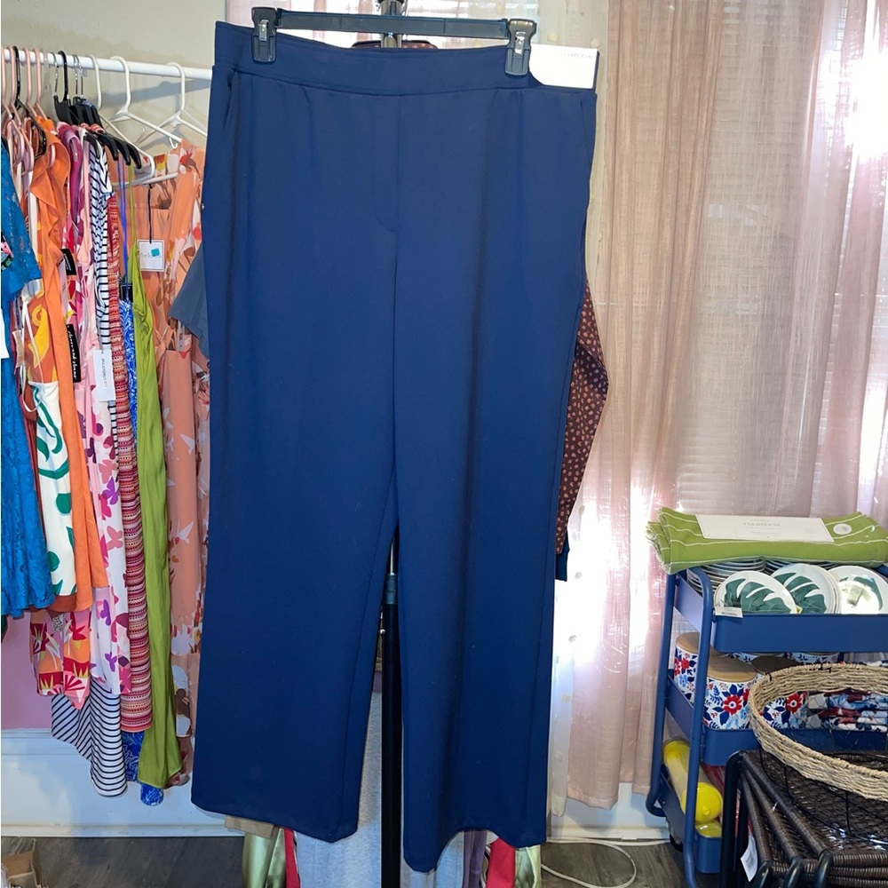 Liz Claiborne XXL Pants Straight Leg Navy Blue